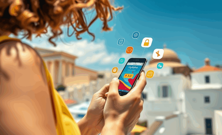 Απεικόνιση χρήστη που χρησιμοποιεί Alpha e-Banking για να αποκτήσει πίστωση.