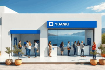Εικόνα που δείχνει την Συνεταιριστική Τράπεζα Χανίων με έμφαση στις χρηματοδοτικές της υπηρεσίες.