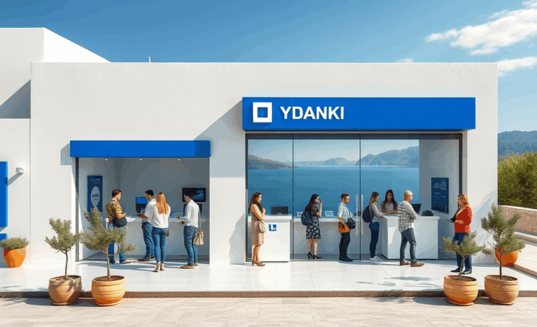 Εικόνα που δείχνει την Συνεταιριστική Τράπεζα Χανίων με έμφαση στις χρηματοδοτικές της υπηρεσίες.