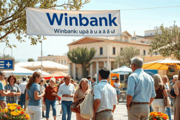 Ένας άνθρωπος χρησιμοποιεί το Winbank για χρηματοδότηση