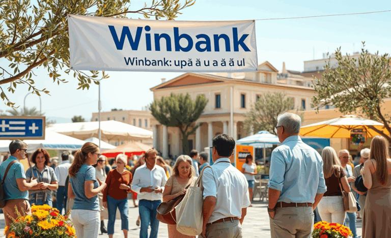 Ένας άνθρωπος χρησιμοποιεί το Winbank για χρηματοδότηση